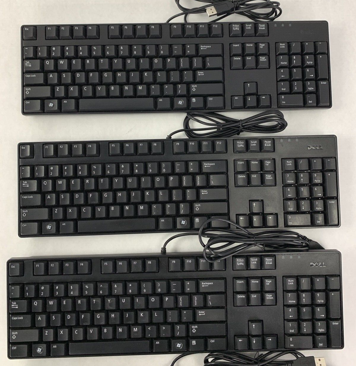 Lot of 5 Genuine Dell KB1421 0N242F L30U Quiet Slim Black USB Keyboard