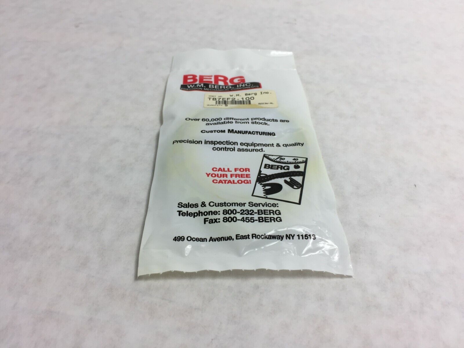 W.M. Berg O-Ring TB7EF2-100  Factory Sealed Package of 5  NOS