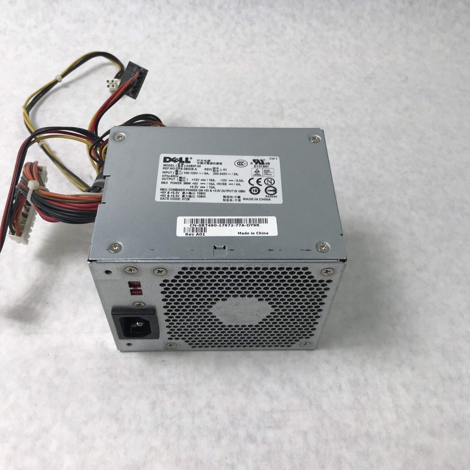 Dell D280P-00 240V 280W 63Hz 16A Power Supply  (Tested and Working)