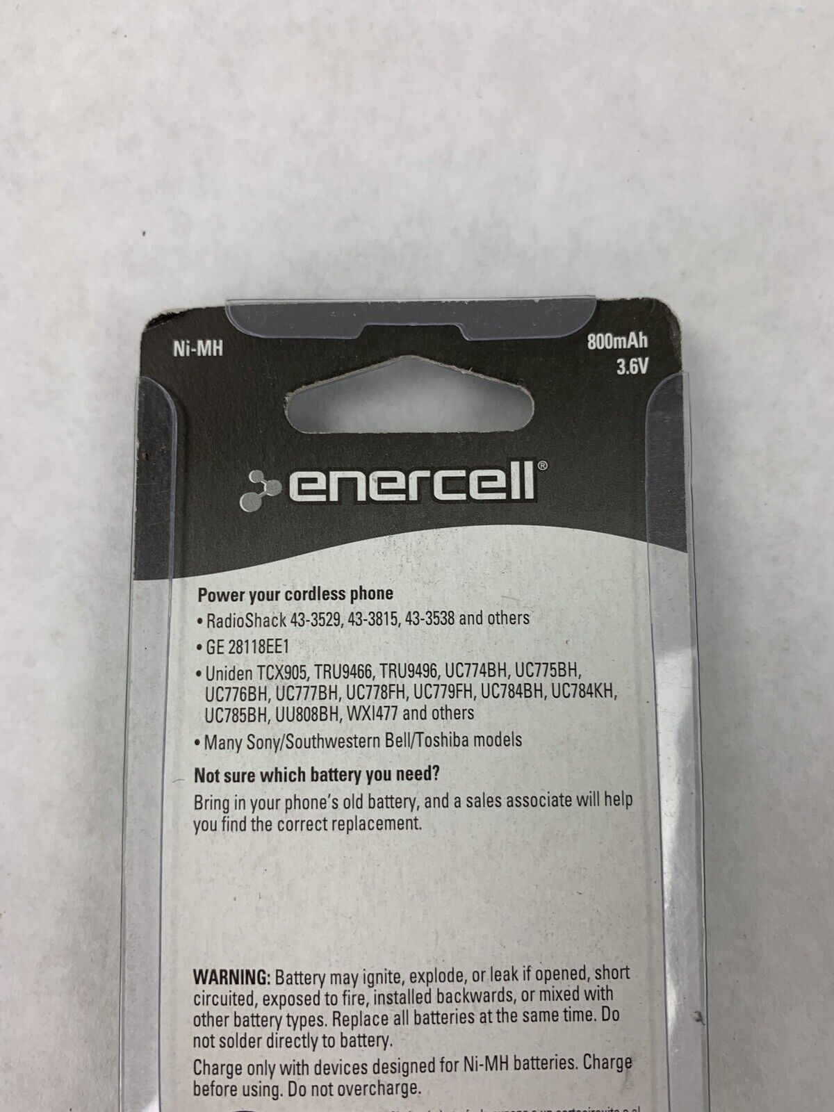 New Enercell 800mAh Cordless Phone Battery 3.6 Volt 2300156