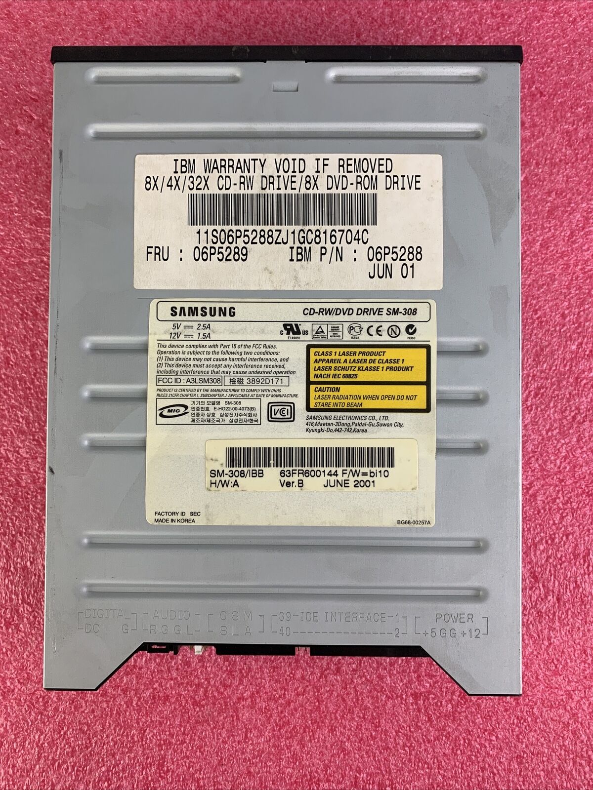 IBM 8X/4X/32X CD-RW Drive 8X DVD-ROM Drive FRU 06P5289