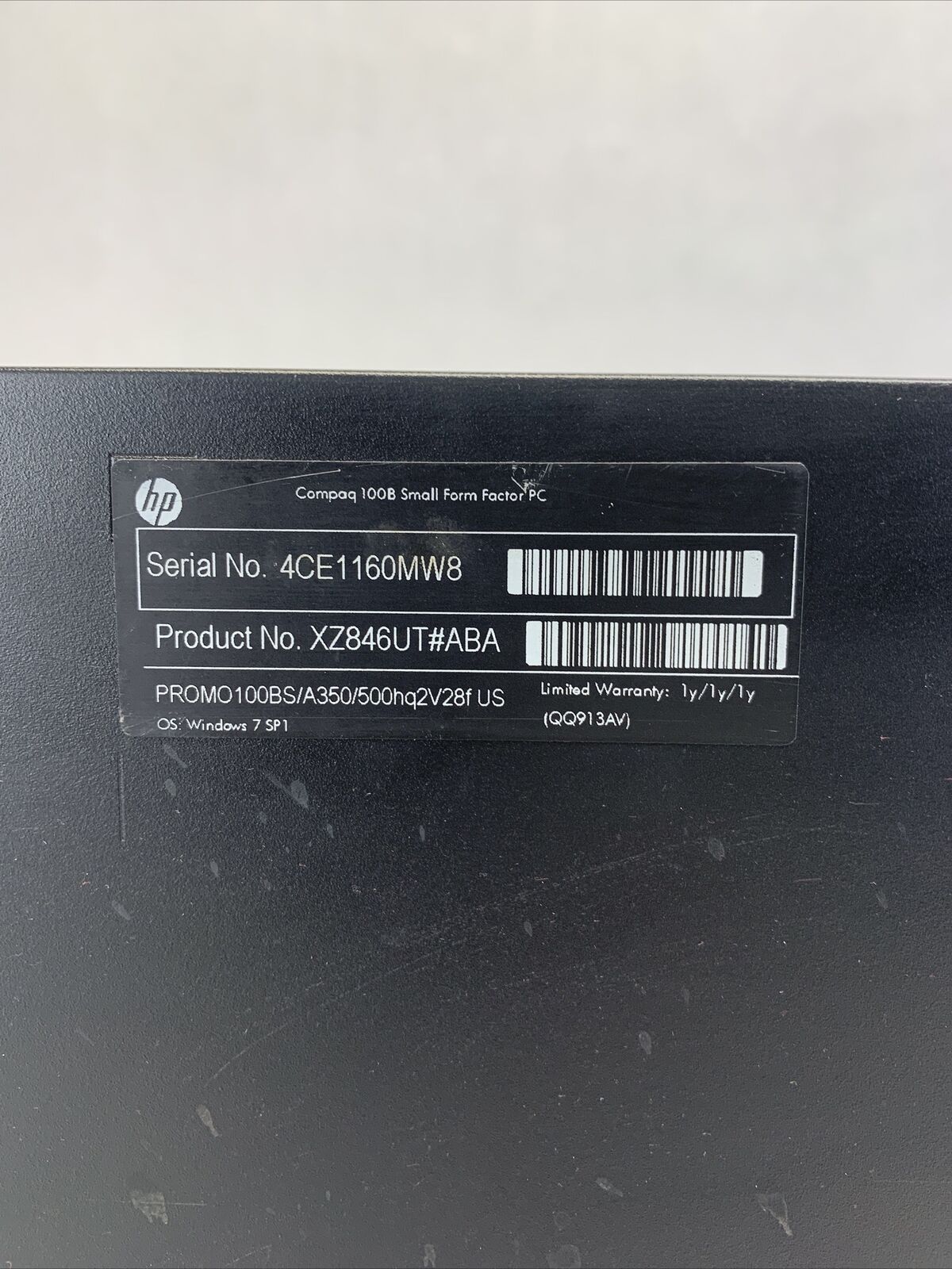 Compaq 100B SFF AMD E-350 1.6GHz 4GB RAM No HDD No OS