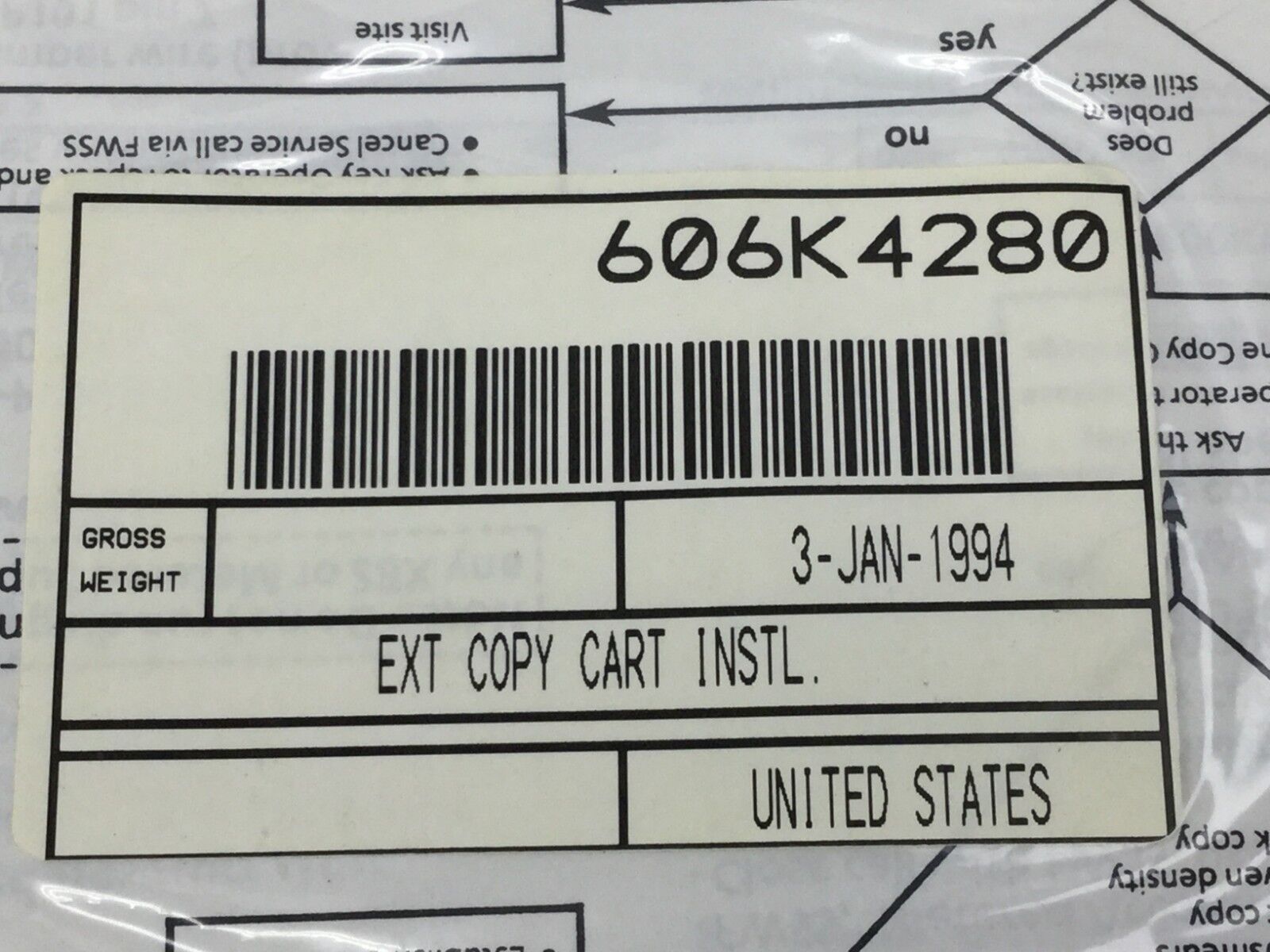 606K4280 EXT Copy Cart Instl  Lot of 4  New in Sealed Bag