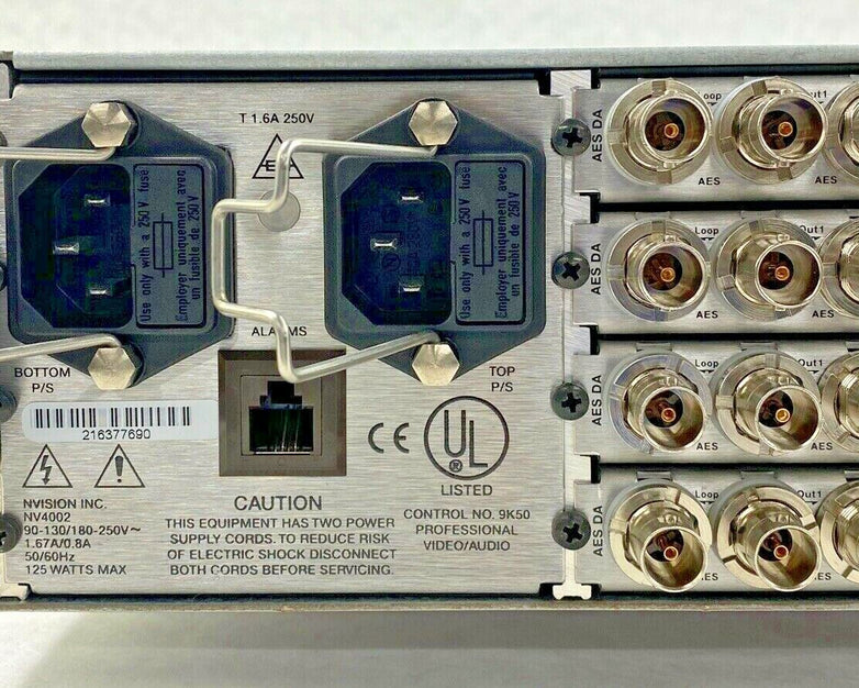 NVision 1 NV4002 case + 2 PS4002 power supplies + 8 DA4010 AES Fanout boards