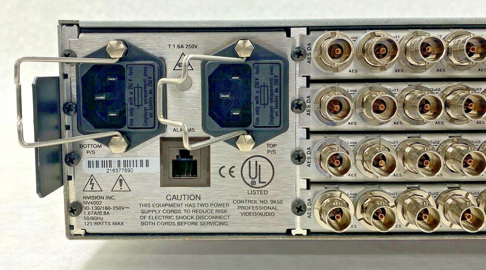 NVision 1 NV4002 case + 2 PS4002 power supplies + 8 DA4010 AES Fanout boards