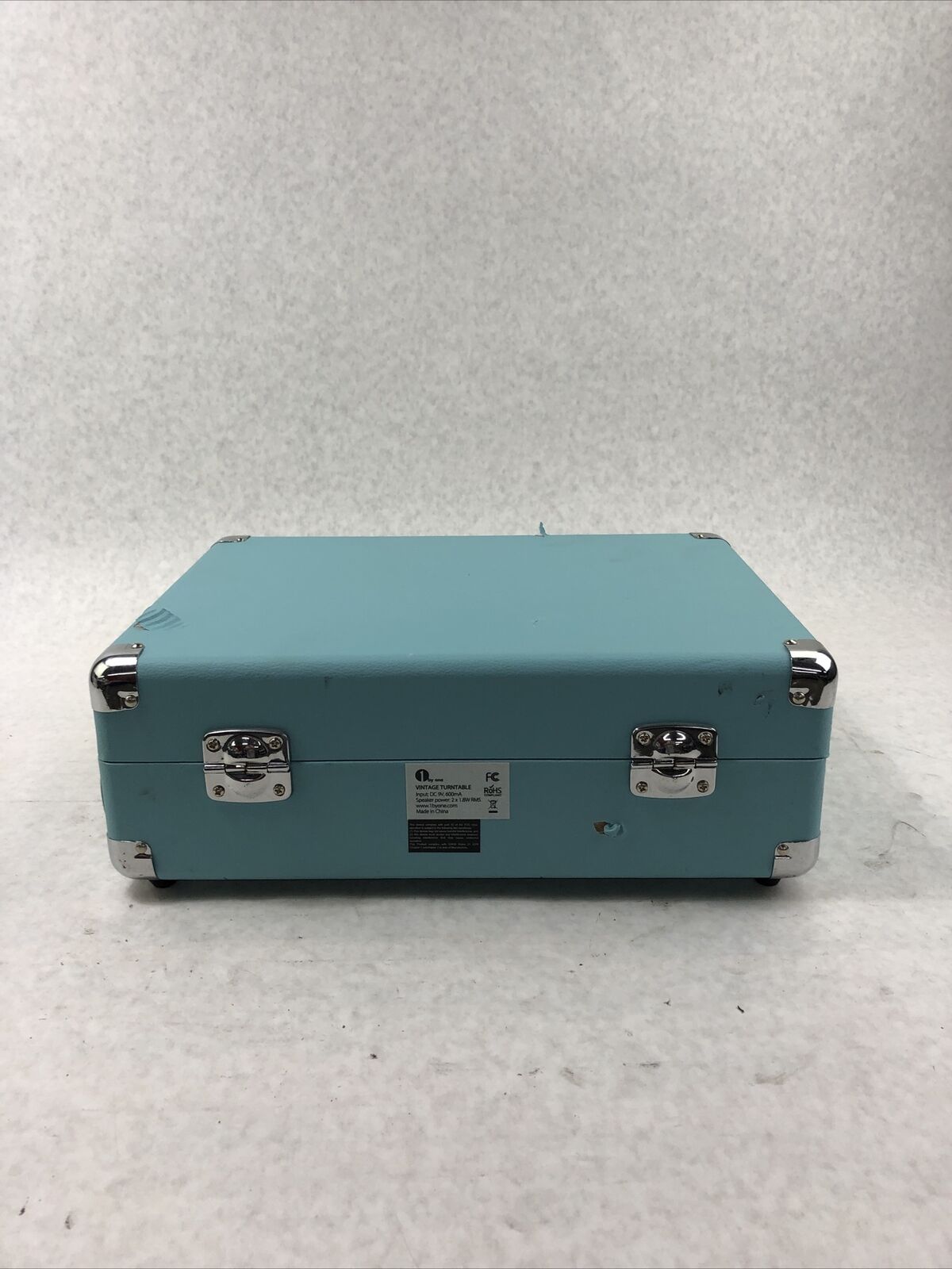 1 By One Vintage Turntable Turquoise Blue - No Power Adapter Included
