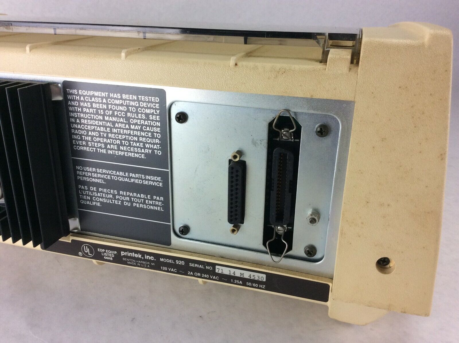 Printek Model 920 Dot Matrix Printer Serial