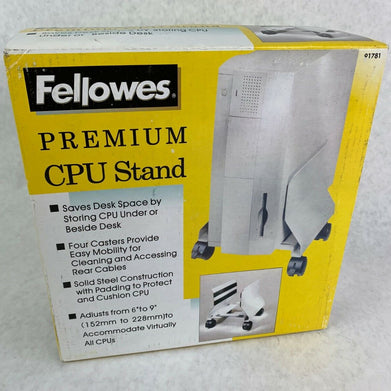 Fellowes Premium Steel Desktop Computer CPU Stand  6"- 9" with Wheels