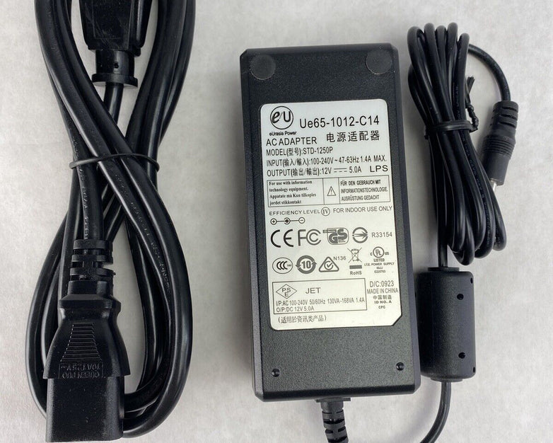 eUrasia STD-1250P 12V 5A AC Adapter 12VDC 12 Volts Charger