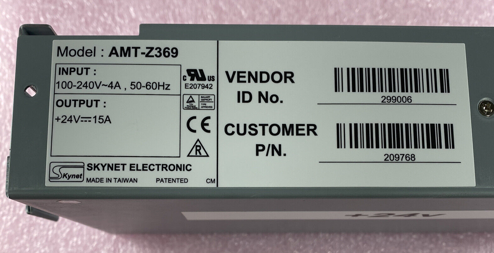 Skynet 209768 Power Supply 24V 15A AMT-Z369 NIB