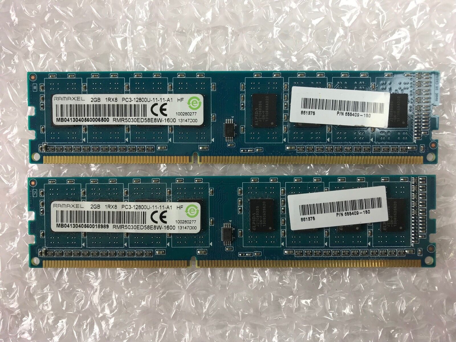 HP 655409-150 Ramaxel 4GB (2x 2GB) PC3-12800U DDR3-1600MHz Unbuffered RAM