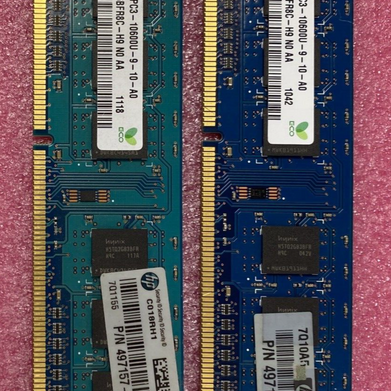 Lot( 2 ) 2GB Hynix HMT325U6BFR8C-H9 PC3-10600U UBDIMM 1333MHz DDR3 SDRAM