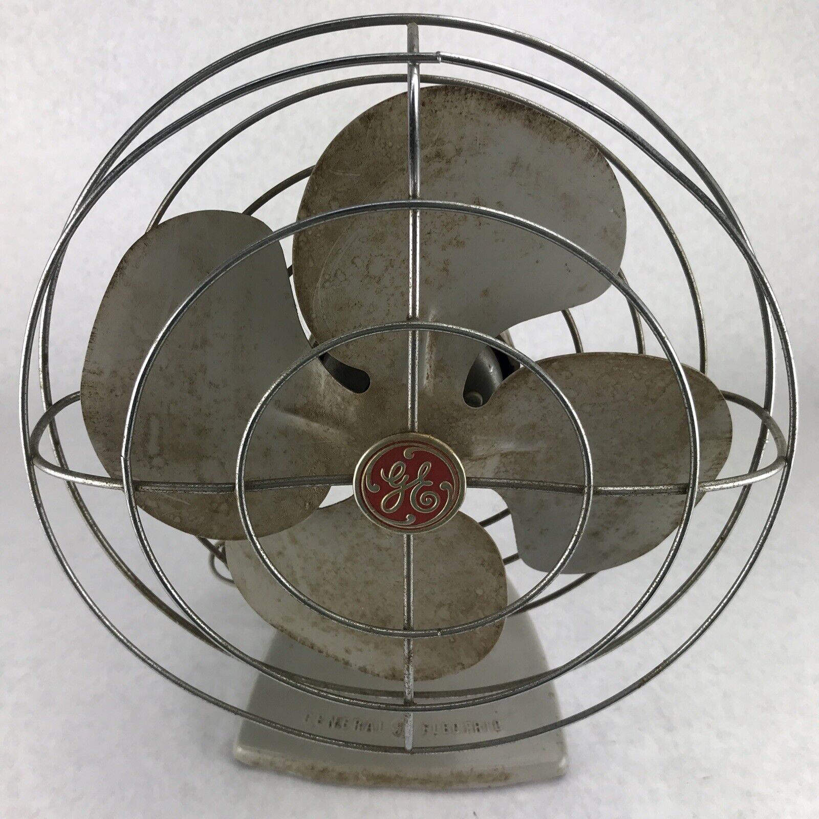 GE General Electric Oscillating Fan F11S107 Grey Vintage 1950