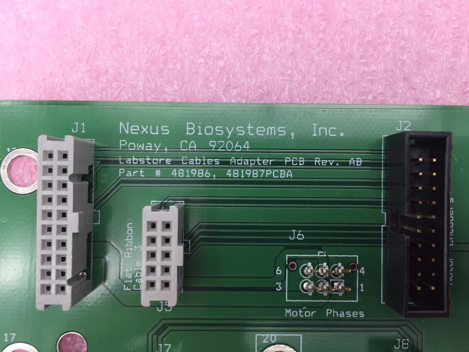 Nexus BioSystems 481986 PCB - Rev. AB - Replacement Part