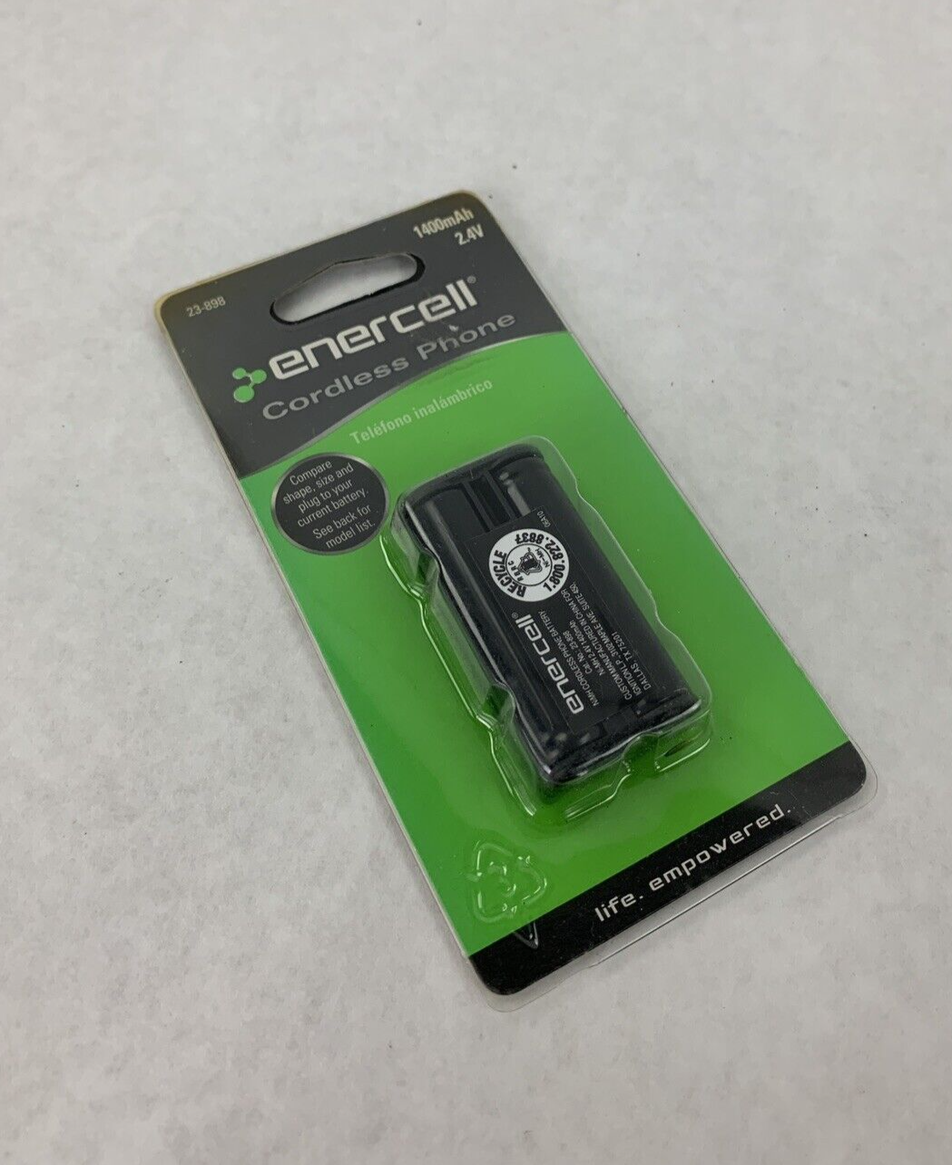 New Enercell Cordless Phone Battery 2.4V 1400 mAh 23-898