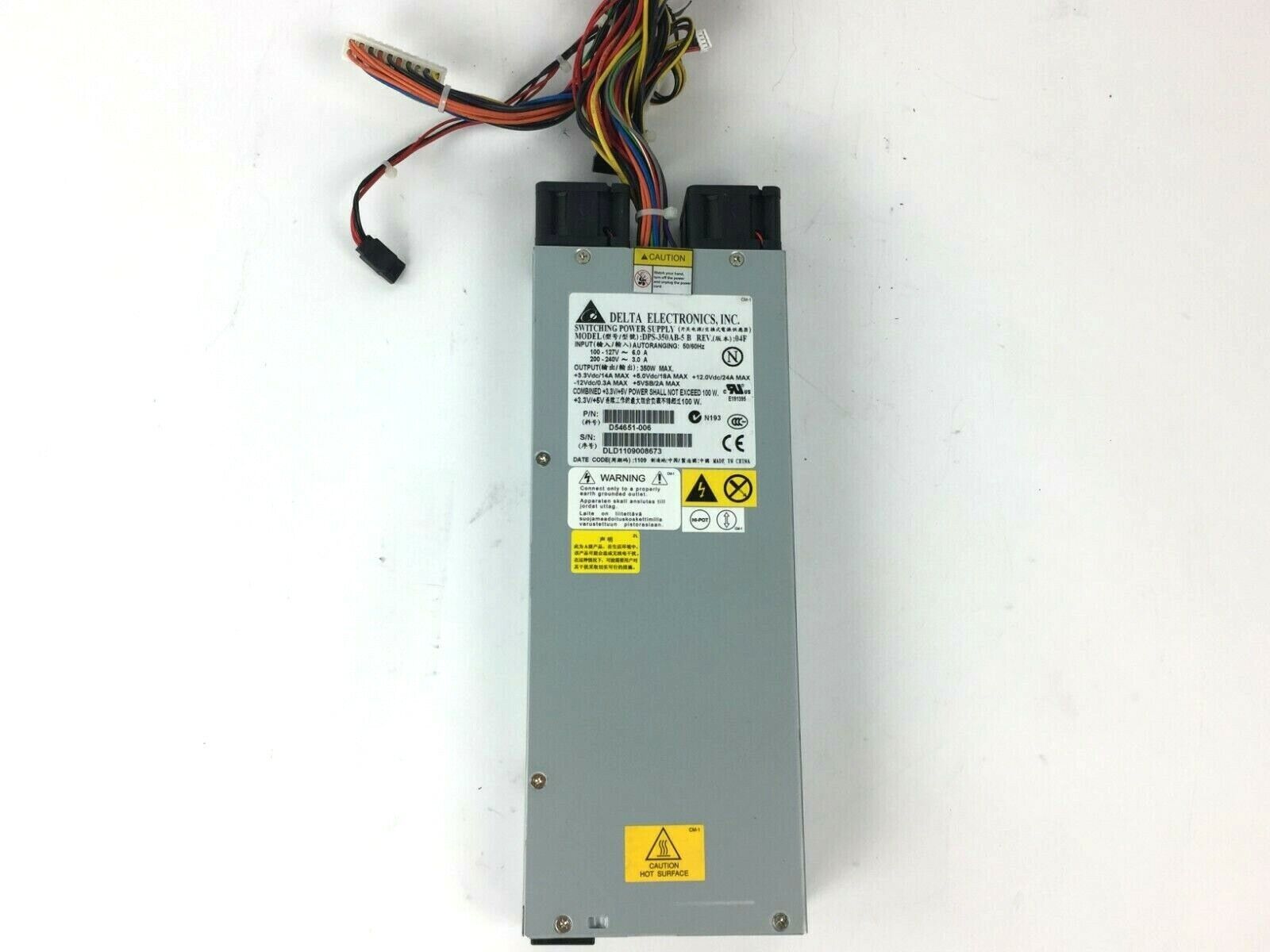 Delta Electronics DPS-350AB-5 B REV:04F D54651-006 1U 350W Power Supply