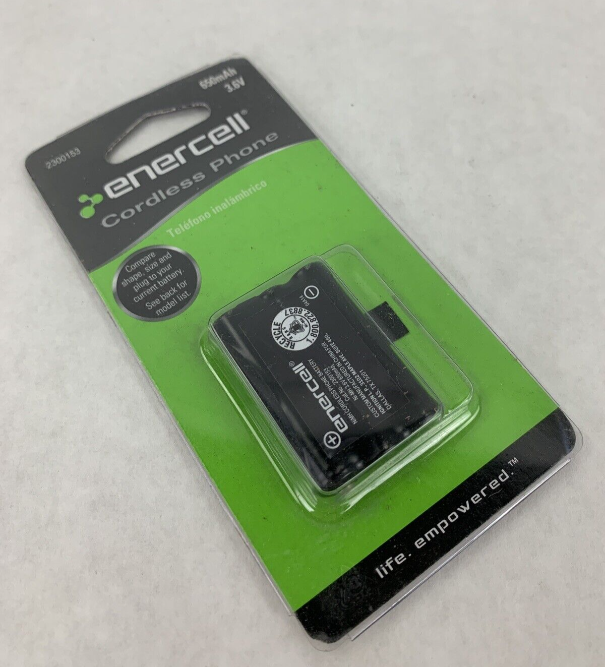New Enercell Cordless Phone Battery 650mAh 3.6V 2300153