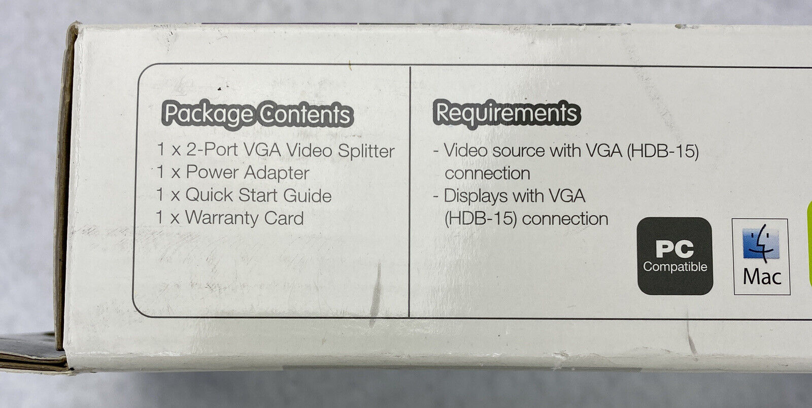 IOGEAR GVS62 2-Port VGA Video Splitter for Analog Displays NEW