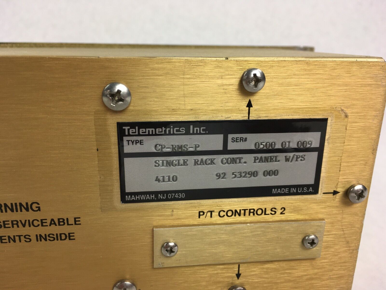 Telemetrics CP-RMS-P Single Rack Control Unit W/PS