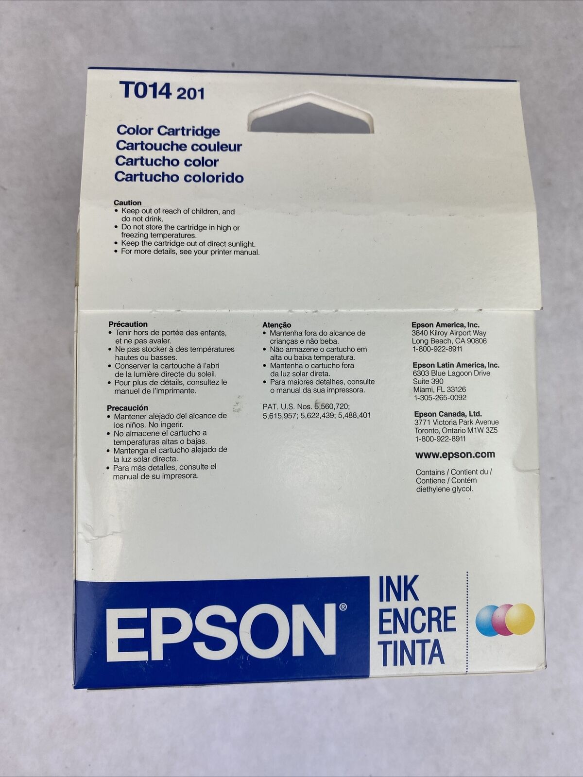 NEW Epson T014 201 color ink cartridge sealed expired 08/2008