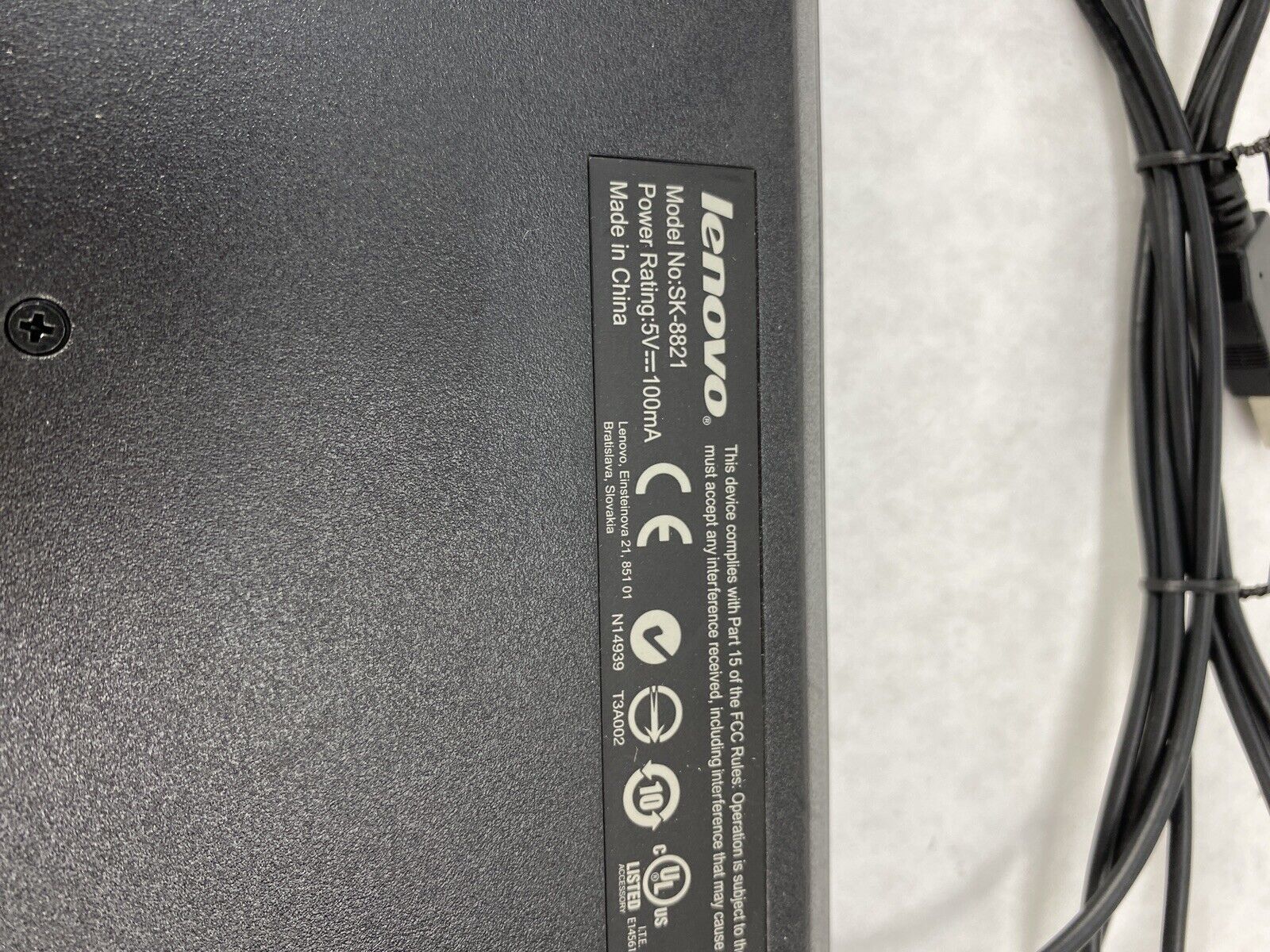 Lot of 5 Lenovo KU-0989 Slim Wired USB Computer Keyboard 54Y9489 Black