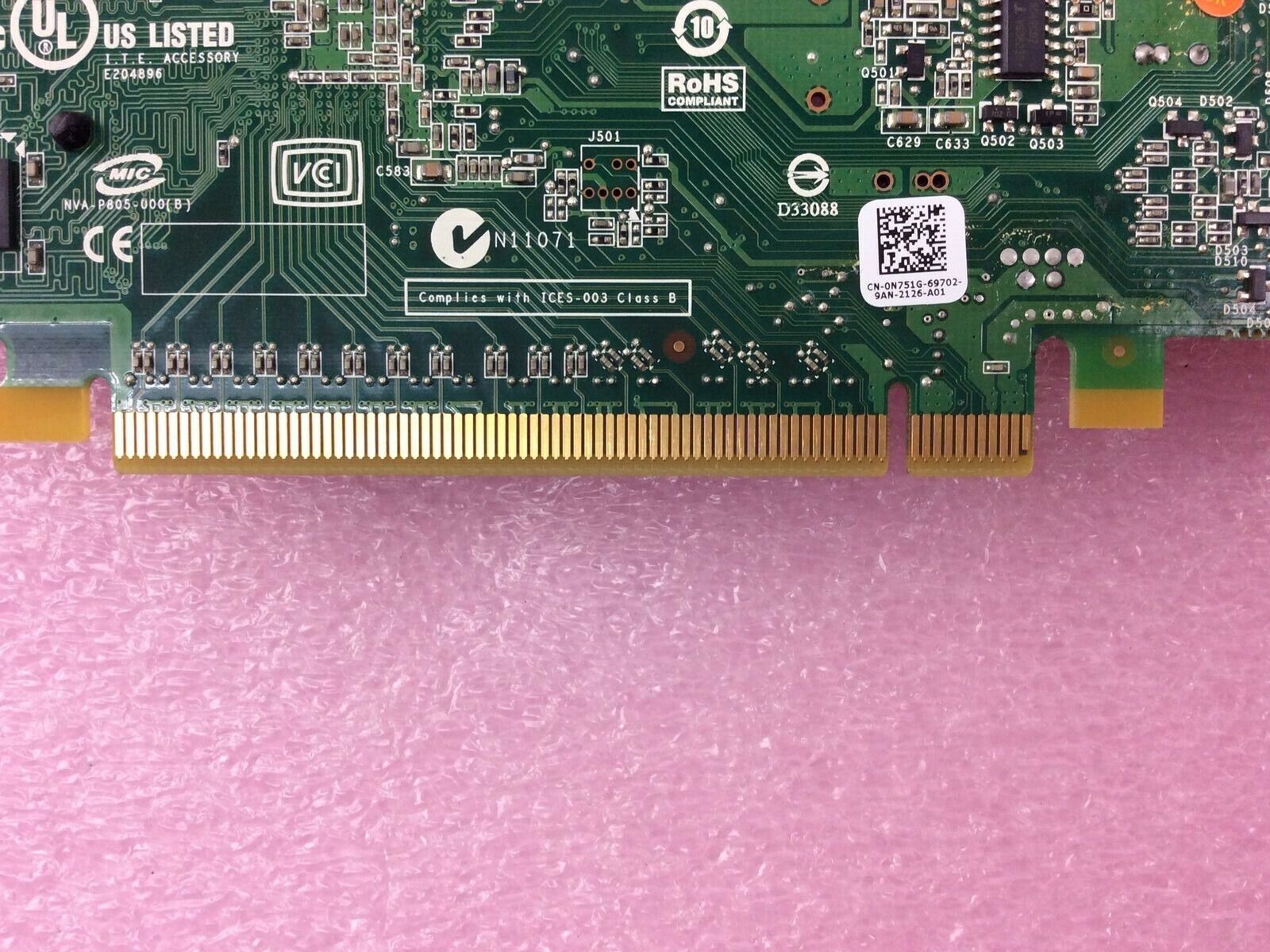 Lot of ( 2 ) NVIDIA GeForce 9300 GE P805 PCI-e DMS-59 256MB Video Card GPU