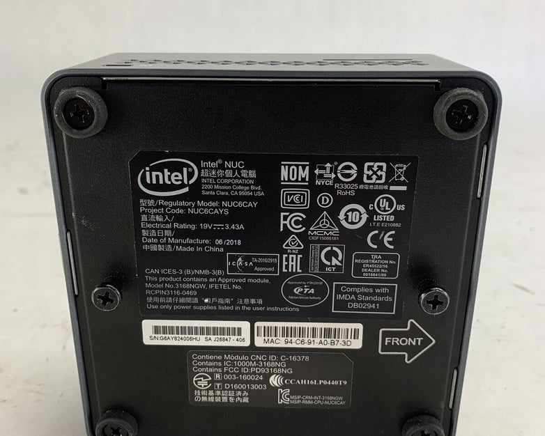 Intel NUC6CAYS Micro Intel Celeron 3455 1.5GHz 2GB RAM No HDD No OS