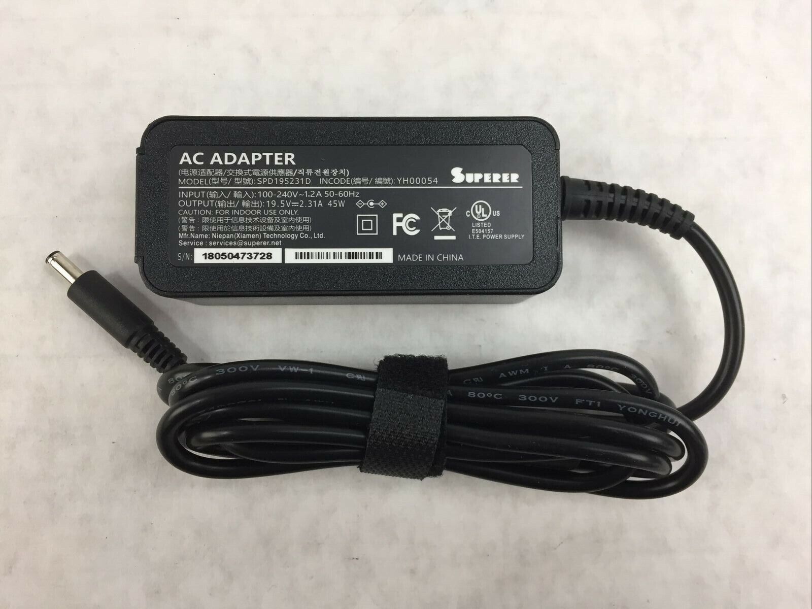 Superer AC Adapter SPD1925231D 100-240V 1.2A  19.5V