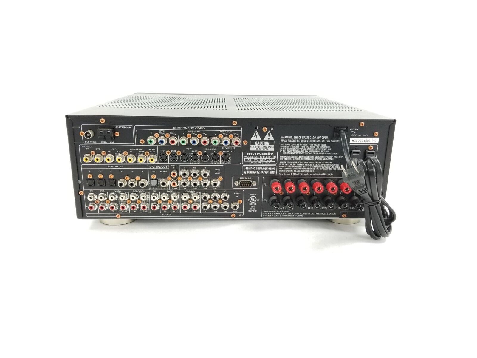 Marantz SR6400 Stereo Amplifier Powers On Parts or Repair.