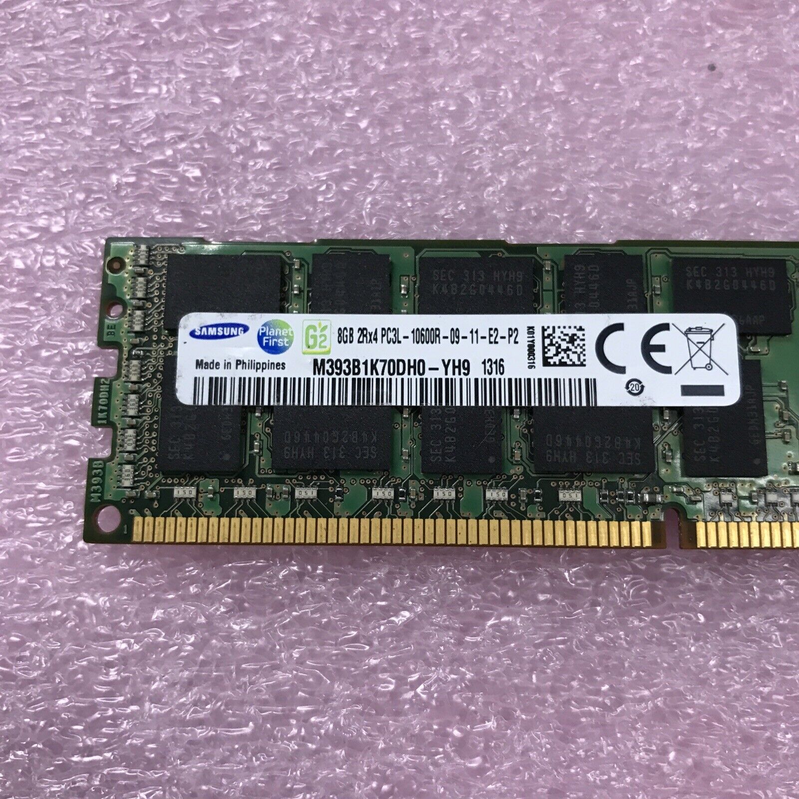 Samsung 8GB 2Rx4 PC3L-10600R-09-11-E2-P2 Server Ram M393B1K70DH0-YH9