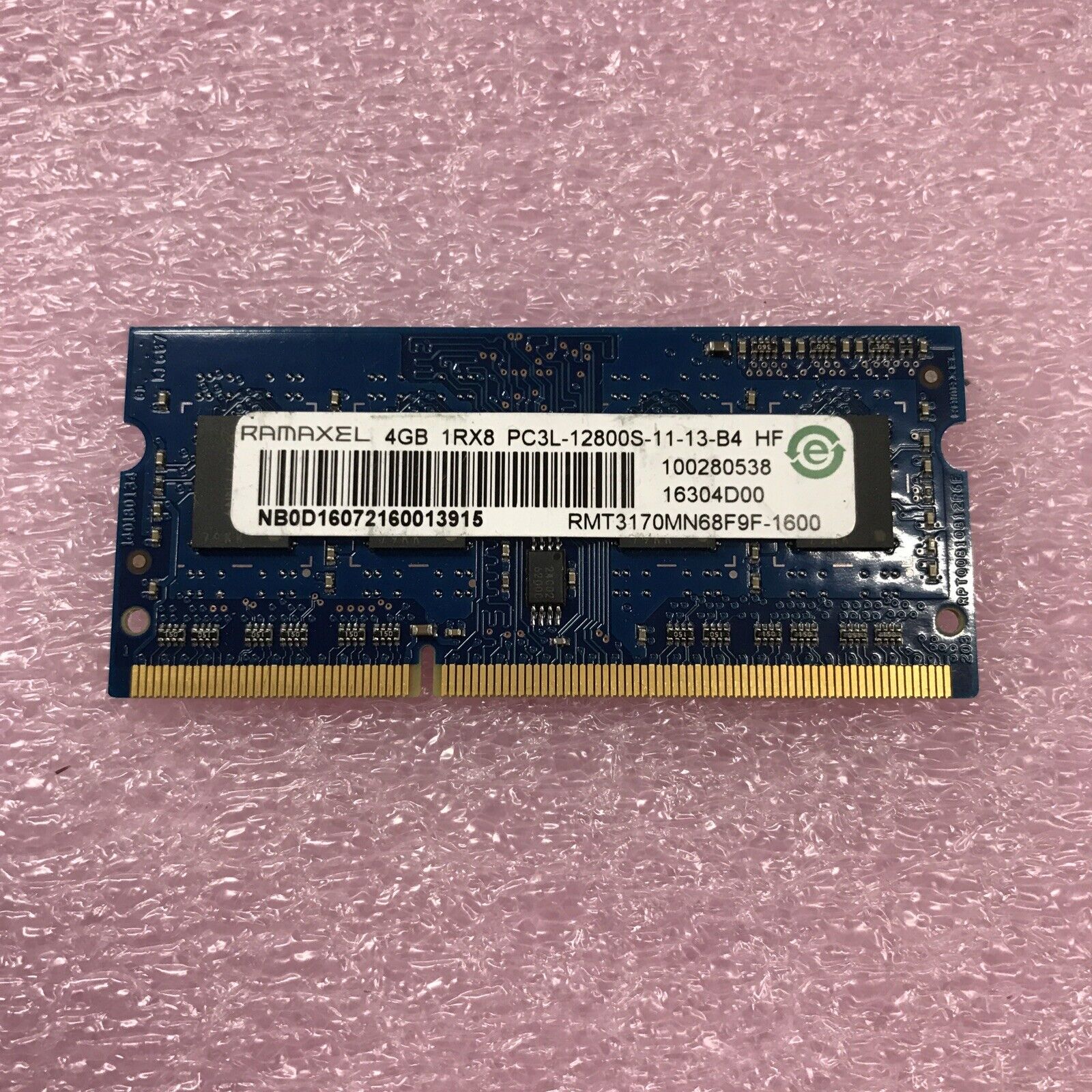 Ramaxel 4GB 1Rx8 PC3L-12800S-11-13-B4 Laptop Memory NB0D16072160013915