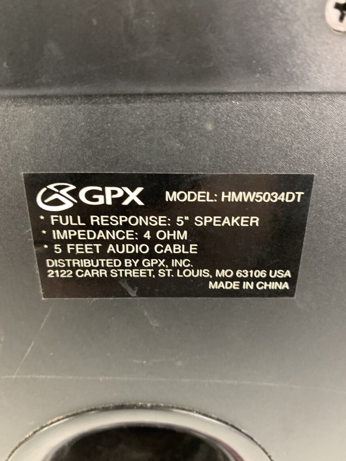 GPX X-Bass HMW5034DT Full Response 5" Speaker 4 OHM