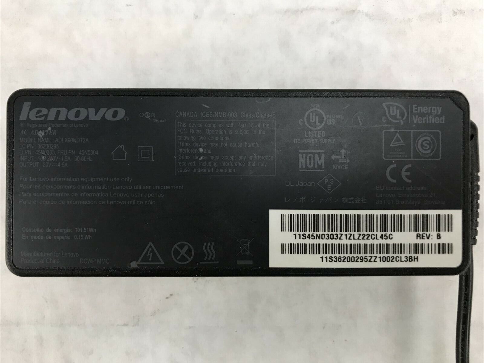 Lenovo Round-tip 90W Laptop Power Adapter ADLX90NDT2A 20V 4.5A