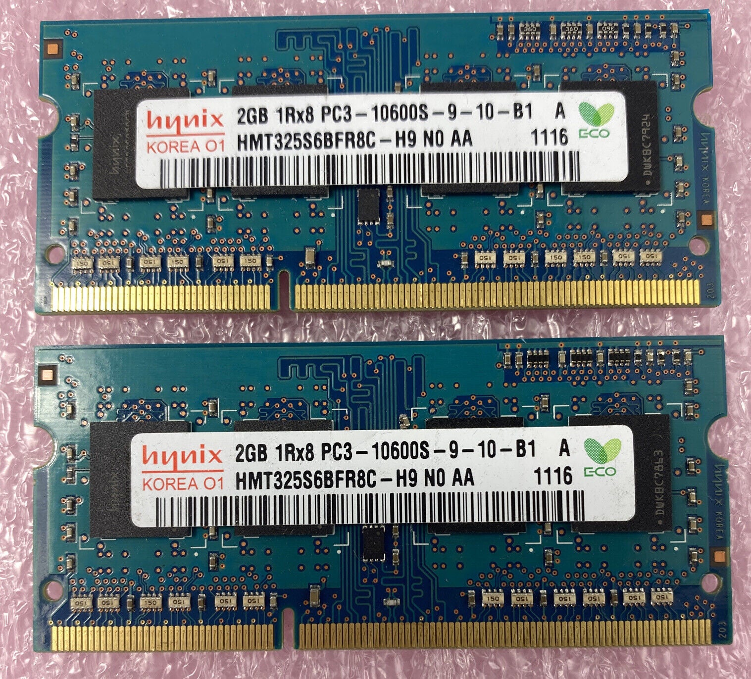Lot( 2 ) 2GB Hynix HMT325S6BFR8C-H9 SO-DIMM 1333 MHz PC3-10600 DDR3 SDRAM Memory