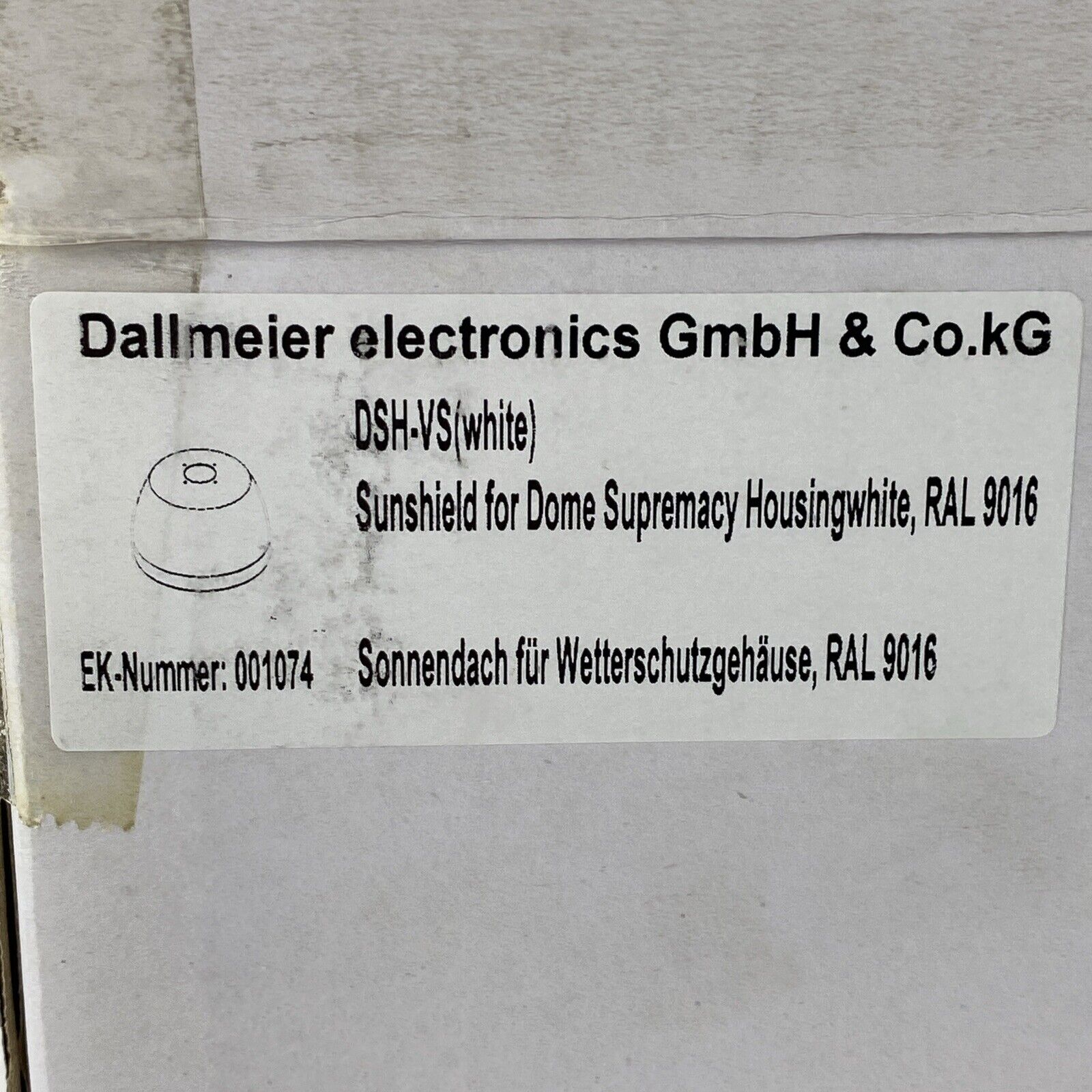 Dallmeier DSH-VS White Sun Shield for Dome Supremacy Housing / PTZ-Dome