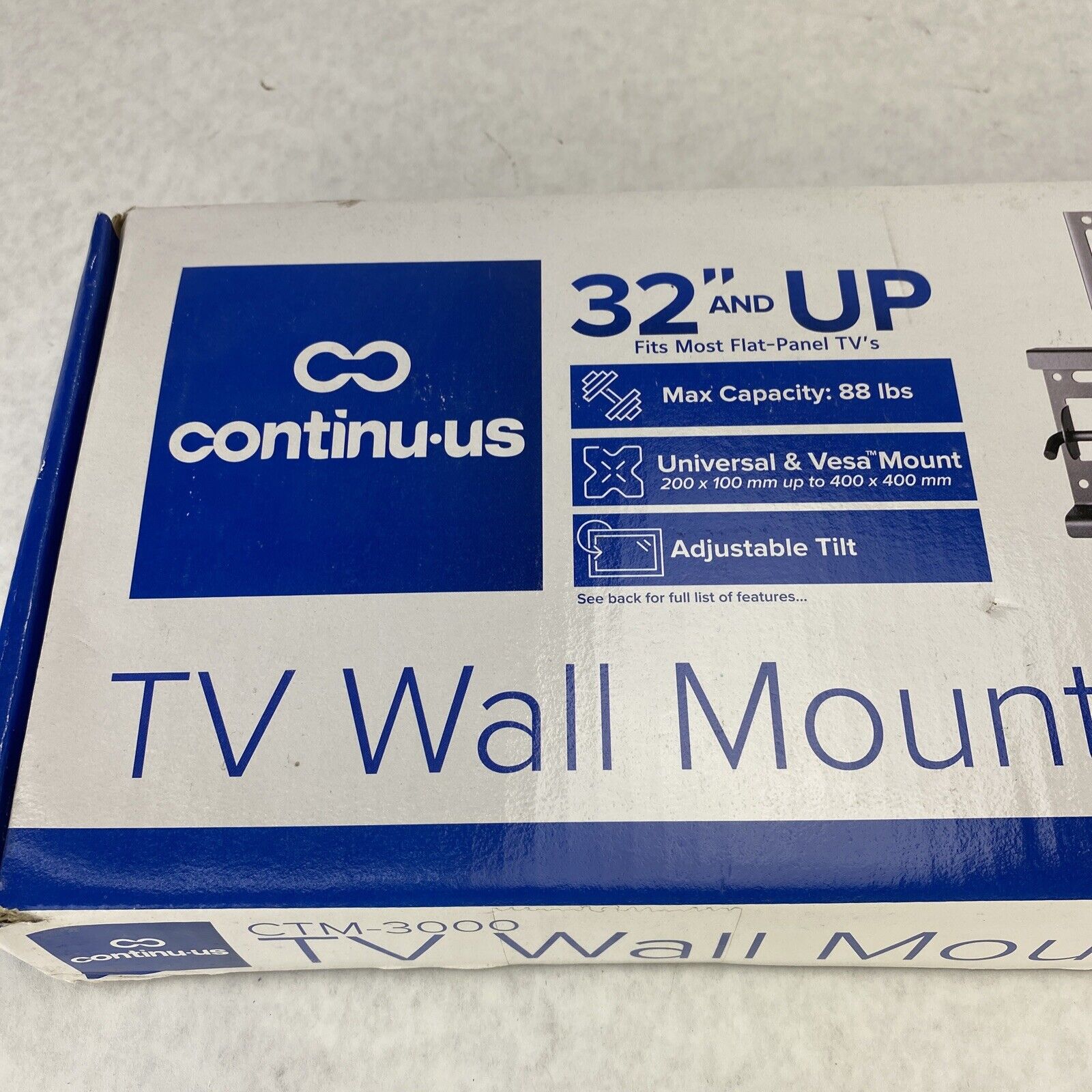 CONTINUUS CTM-3000 TV Wall Mount 32 Inches And Up Max Capacity 88 lbs