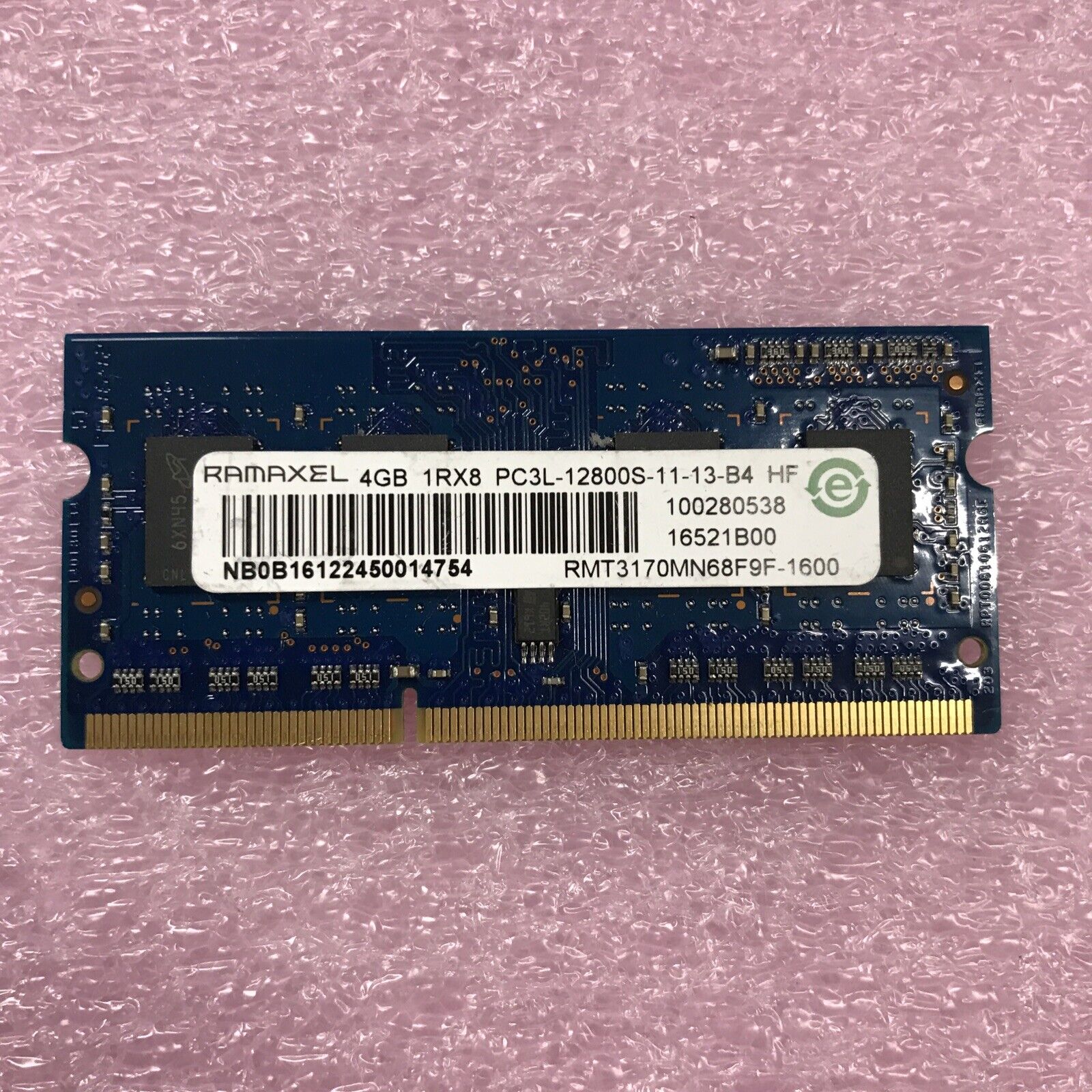 Ramaxel 8GB Kit 2x4GB 1Rx8 PC3L-12800S-11-13-B4 Laptop Memory RMT3170MN68F9F