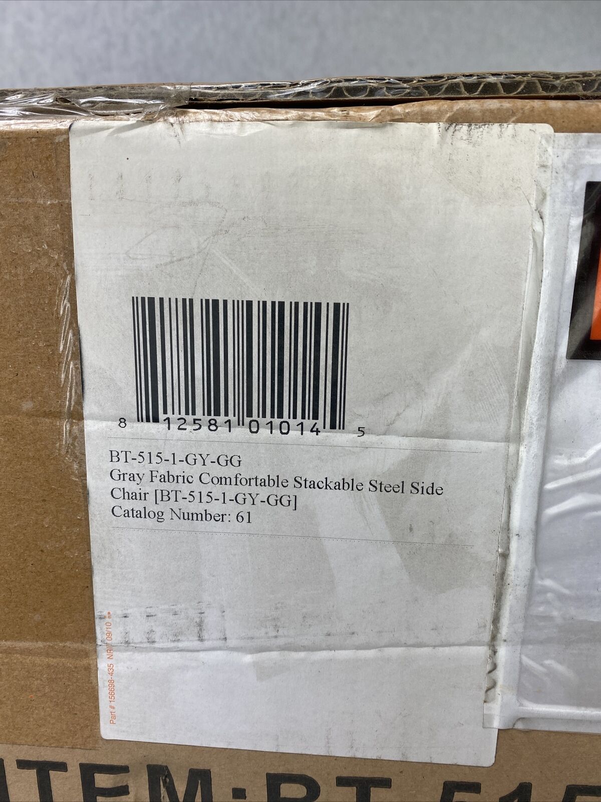 Flash Furniture BT-515-1-GY-GG Gray Fabric Stackable Steel Side Chair BT5151GY