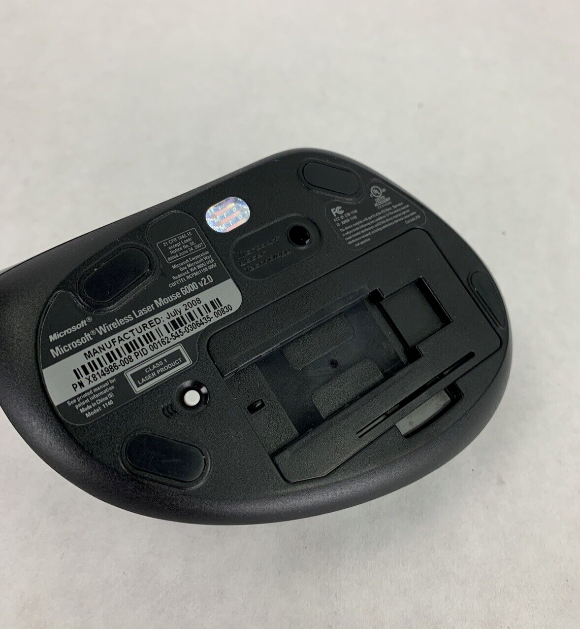 Microsoft Wireless Laser Mouse 6000 v2.0 Model 1140  With USB Receiver
