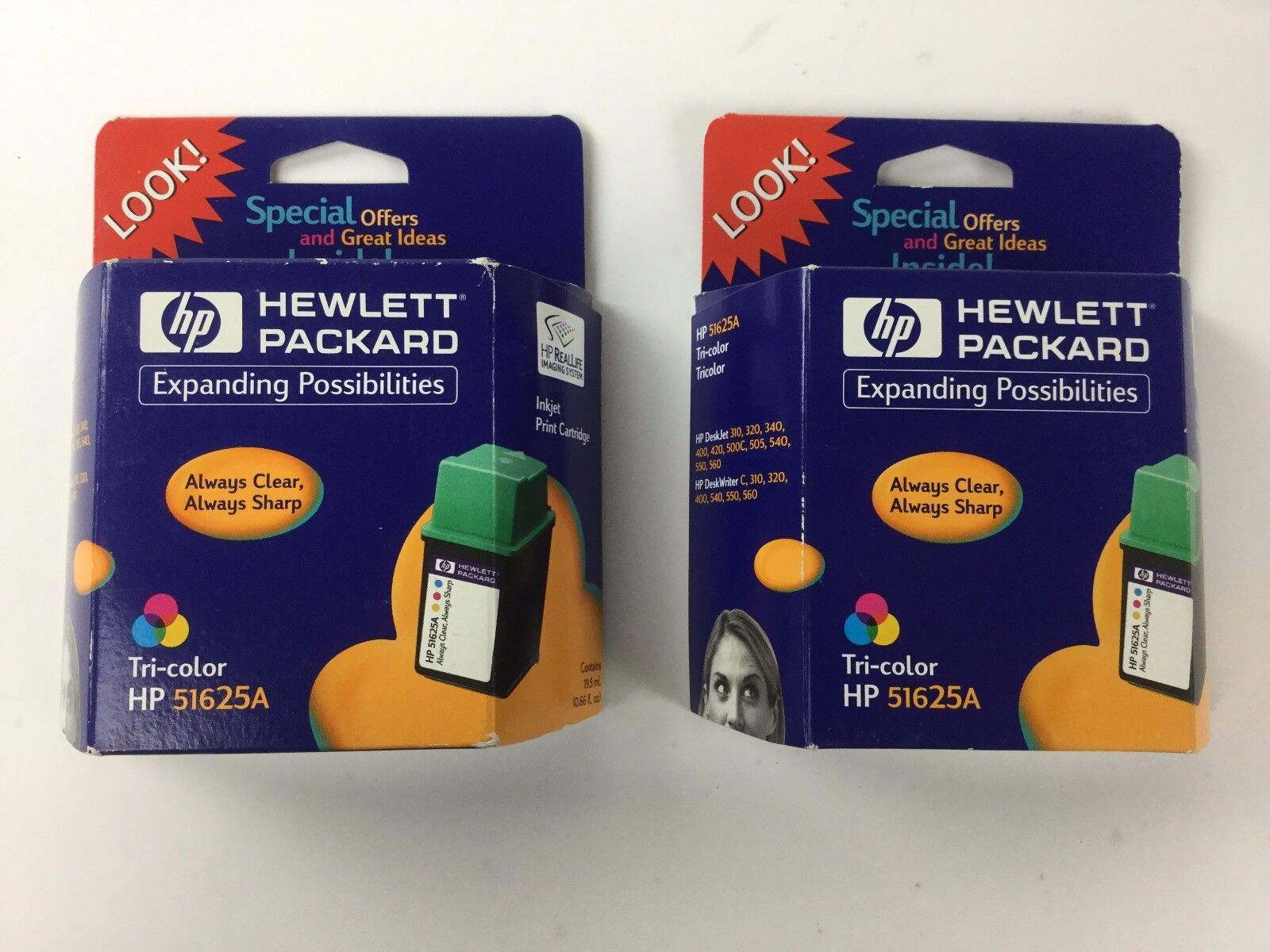 HP Inkjet Print Cartridge 51625A Tri Color (Lot of 2), NEW