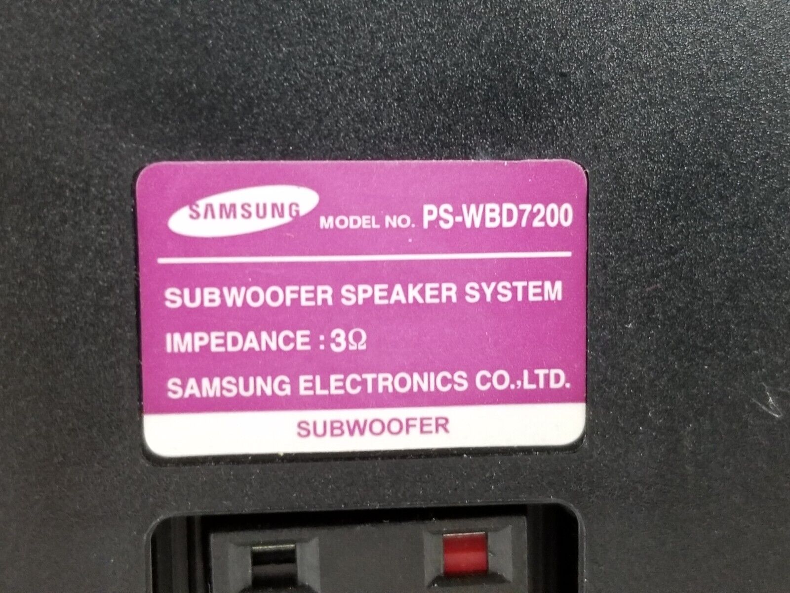 Samsung PS-WBD7200 Subwoofer and PS-FBD7200 Front Right and Left Speaker