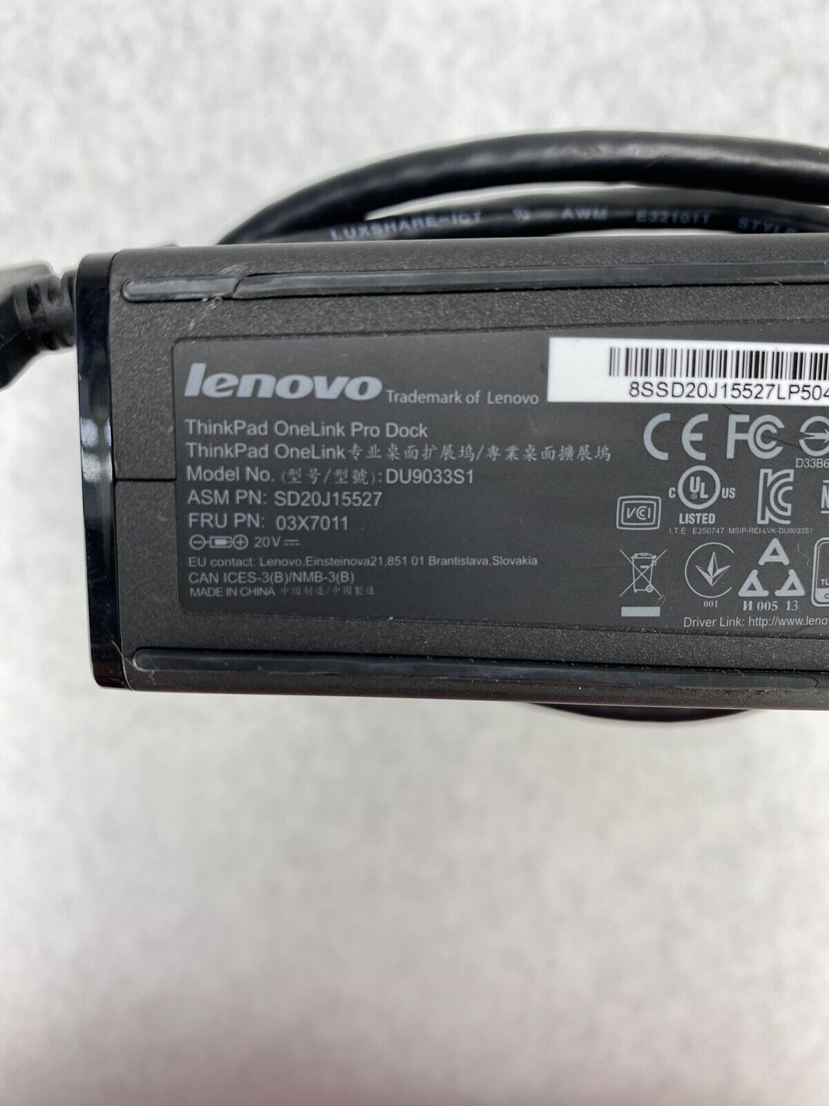 Lot of 10 Lenovo ThinkPad OneLink Docks Model DU9033S1