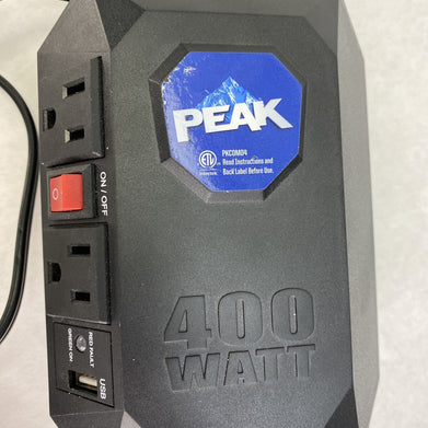 Peak PKC0M04 Mobile 400 Watts Automobile 2 AC Power Outlet w/ USB Charger