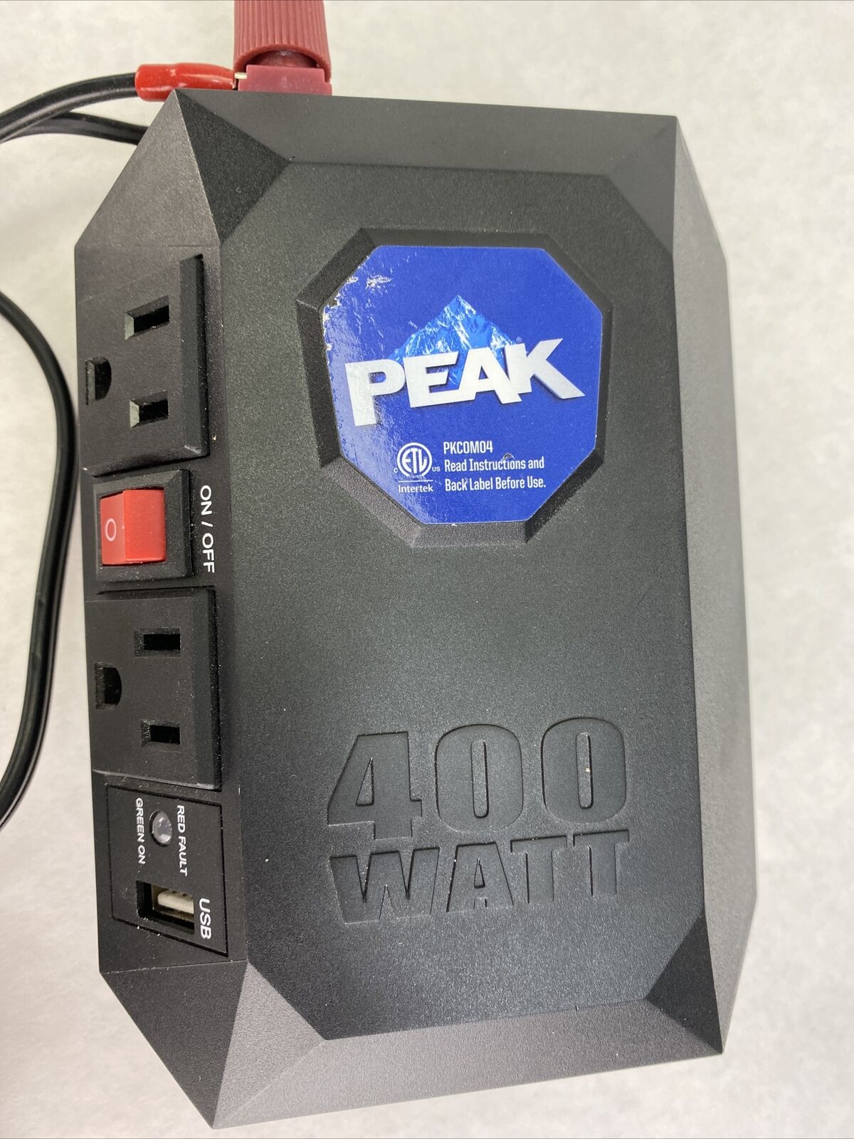Peak PKC0M04 Mobile 400 Watts Automobile 2 AC Power Outlet w/ USB Charger