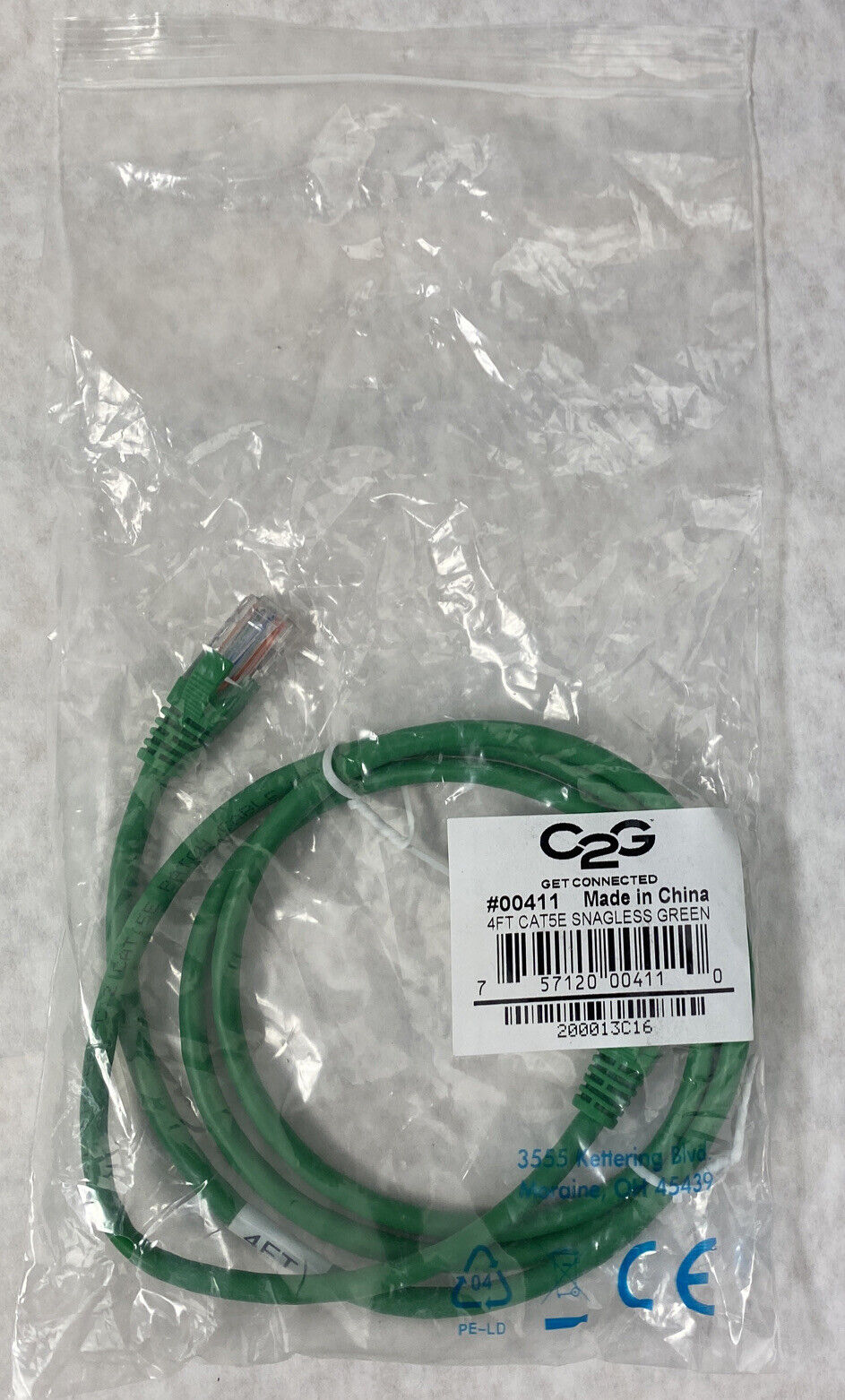 4ft Green Cat5e C2G 0041 Snagless Unshielded UTP Ethernet Patch Cable