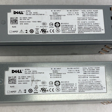Lot(2) Dell 0C901D PowerEdge 2950 Server Power Supply Z750P-00 750W 7001452-J000