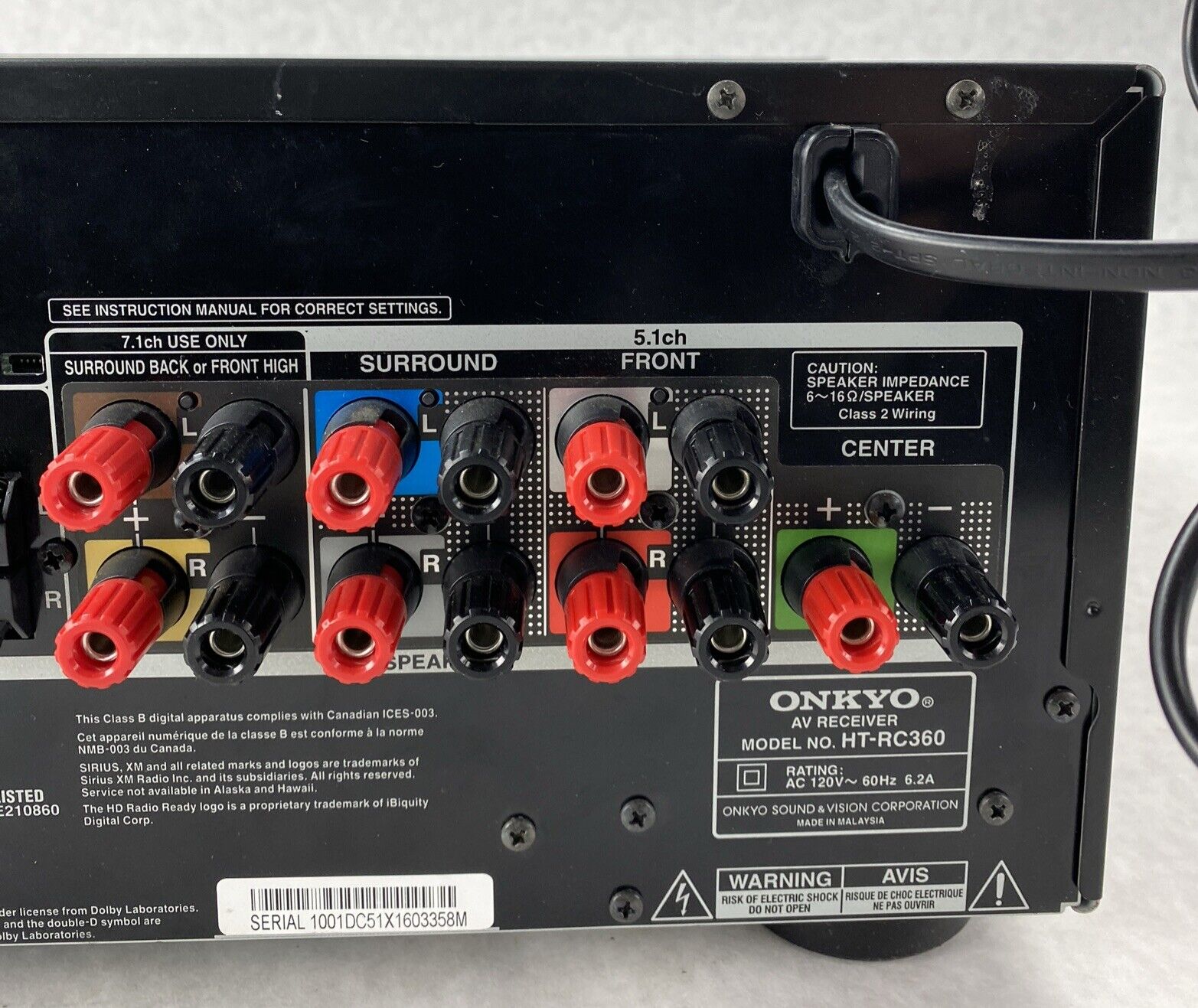 Onkyo HT-RC360 7.2 Channel Network Audio Video Receiver NO SOUND parts repair