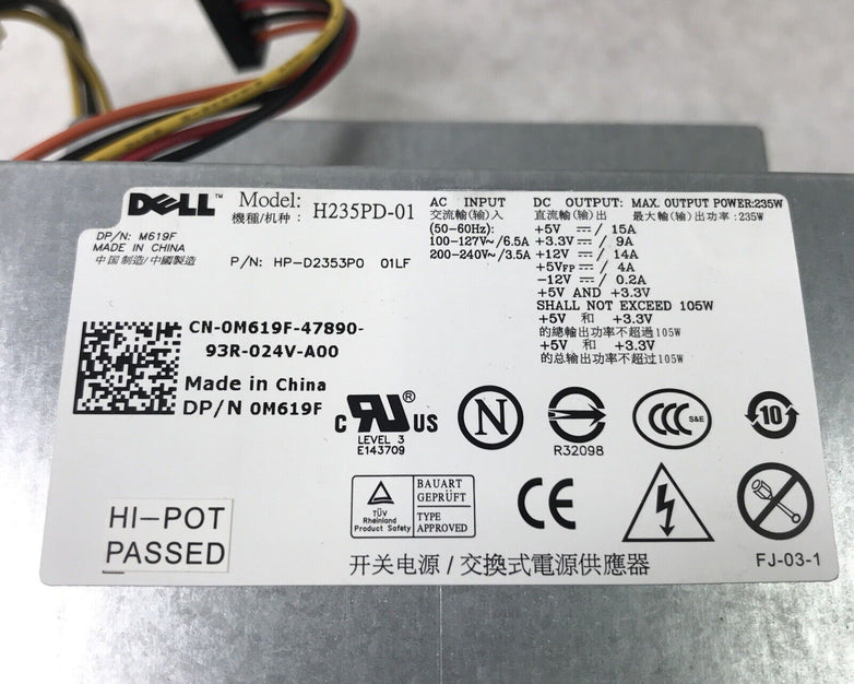 Dell H235PD-01 60Hz 240V Power Supply 0M619F (Tested and Working