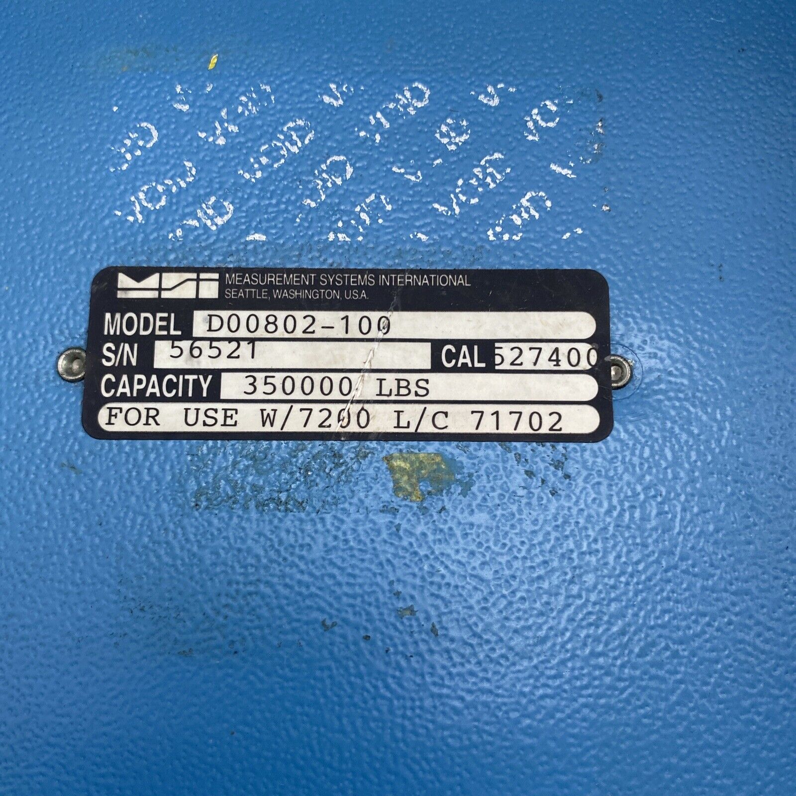 Measurement Systems International MSI-3650 Digital Weight Indicator D00802-100