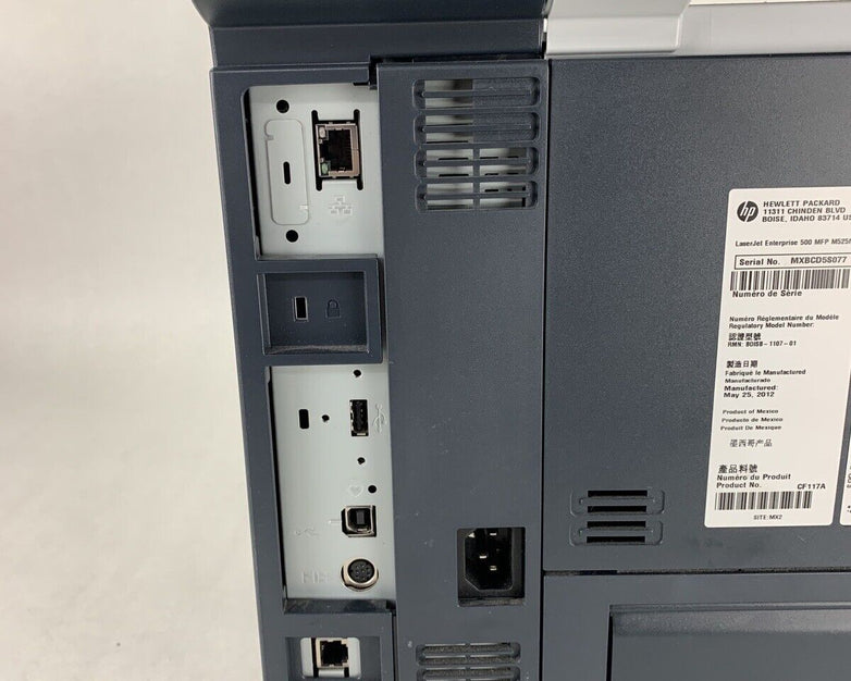 HP LaserJet 500 MFP M525 CF116A Printer USB Bad Clips on Scanner Top Parts Only